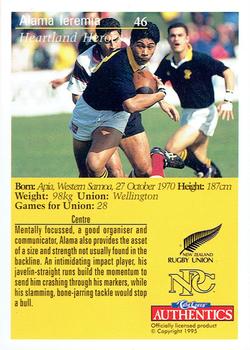 1995 Card Crazy Authentics Rugby Union NPC Superstars #46 Alama Ieremia Back